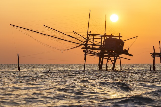 Ancient fishing machine named Trabucco
